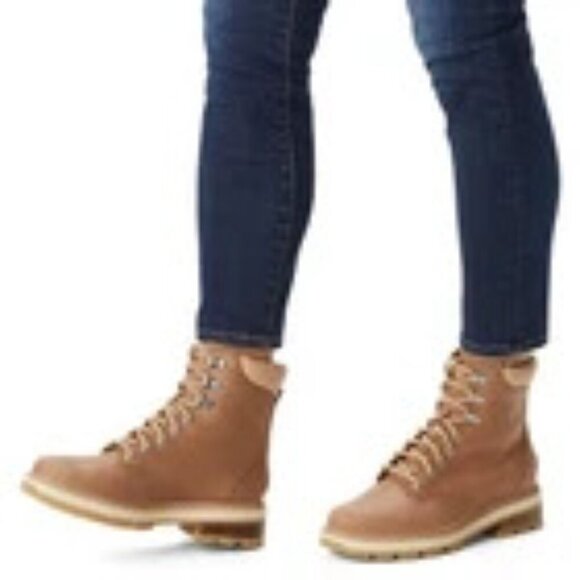 Sorel Women’s Lennox Tan Boots Size 7 Workwear Fall Lace up - Picture 1 of 14